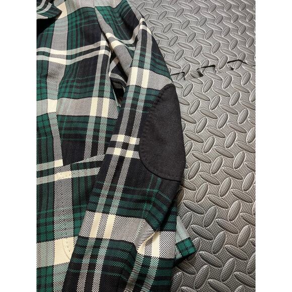 ESCADA ELBOW PATCH PLAID WOOL KNIT JACKET BLAZER TARTAN GREEN WOMENS 40 US 10 - Picture 3 of 12